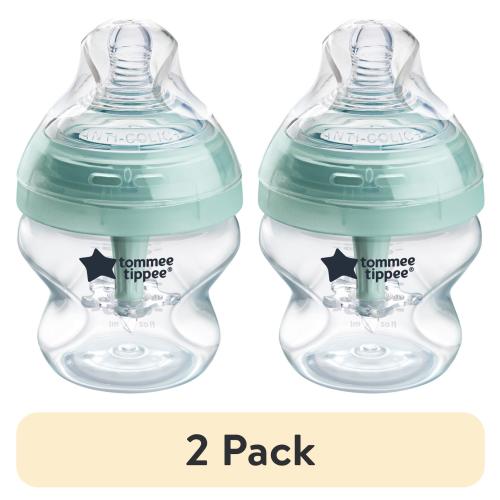 (2 pack) Tommee Tippee Advanced Anti-Colic Baby Bottle, 5oz, Slow Flow Breast-Like Nipple for a Natural Latch, Vented Anti-Colic Wand, Self-Sterilizing, Pack of 1