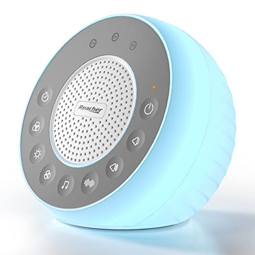 REACHER R2 White Noise Sound Machine for Baby Sleep and Nursery Night Light, 31 Natural Soothing Sounds for Sleeping, White/Pink/Brown Noise, Sound Machine with Light for Adults, Kids
