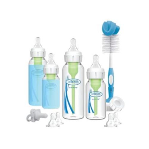 Dr. Browns Unisex 18 Piece Anti-Colic Options+ Narrow Glass Baby Bottle Starter Set