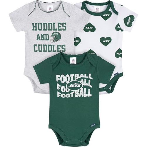Gerber Girls' NFL 3-Pack Onesie Bodysuit