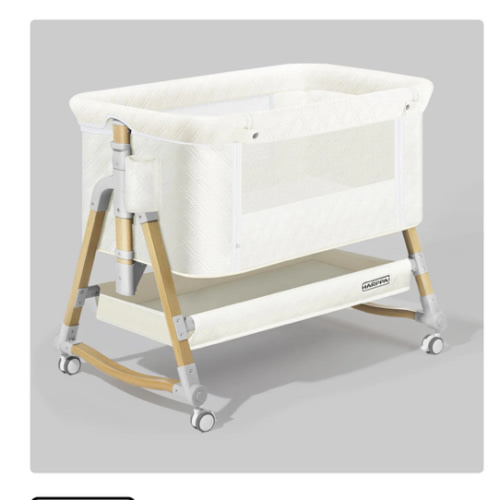 HARPPA Cuddly 3-in-1 Baby Bassinet Bedside Sleeper for Reflux | Attaches to Bed, Adjustable 5 Heights, Non-Toxic & CPSC Certified | Sturdy Aluminum Frame, Portable Wheels, Tool-Free Setup, Gentle Rocking | Perfect for Newborns, Infants, Small Spaces & Saf