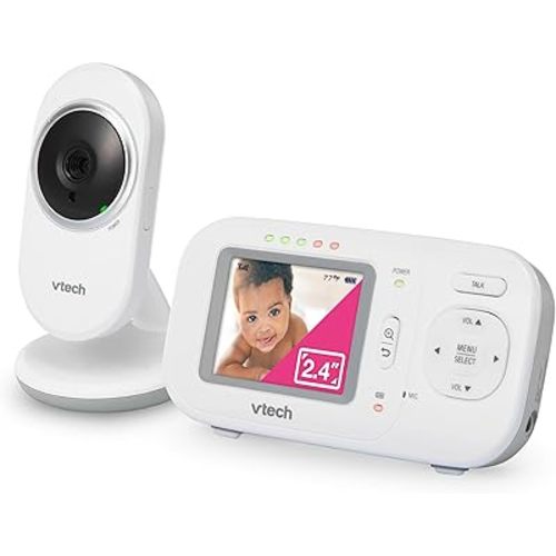VTech VM320 Baby Monitor, 2.4" Screen with Fixed Camera, Night Vision, Soothing Sounds, 2-Way Talk, Secured Transmission, Secure Transmission No WiFi