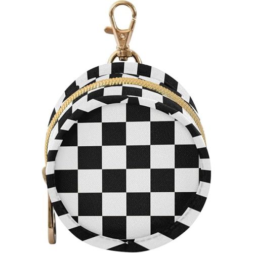 Black Checkerboard Print Pacifier Holder Case for Diaper Bag Portable Travel Pacifier Storage Case with Clip Newborn Baby Pouch for Baby Boys Girls Purse Outdoor