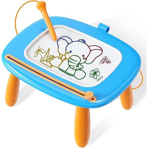 Toddlers Toys Ages 1-3, Magnetic Drawing Board, Toddler Boy Toys for 1 2 3 Years Old, Doodle Board Pad Learning and Educational Toys for 18 Months Baby 1-3 Yr Kids Birthday Gifts - Blue