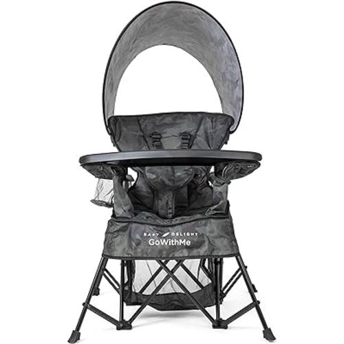 Baby Delight Go with Me Venture Portable Chair | Indoor and Outdoor | Sun Canopy | 3 Child Growth Stages | Carbon Camo