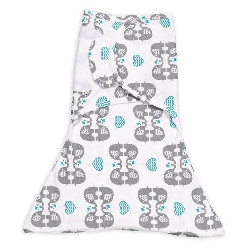 SleepingBaby Zippy Swaddle - Cozy Baby Swaddle Blanket with Convenient Bottom Zipper for Easy Diaper Changes - eLOVEphant - Small/Medium