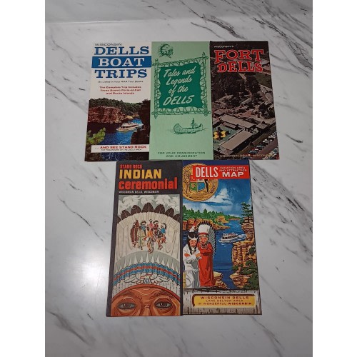 Vintage 50s 60s Wisconsin Travel Brochure Map Lot Of 5 - Wisconsin Dells