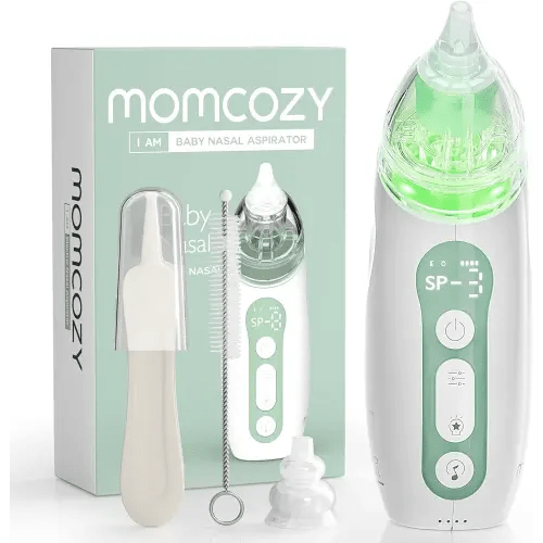 Momcozy Baby Nasal Aspirator, 3 Suction Levels Electric Nasal Aspirator for Baby, Newborn and Toddler, Portable Baby Nose Aspirator with Light Soothing and Music