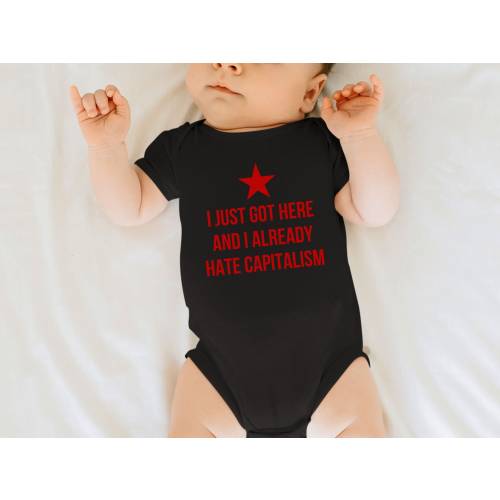 Anti Capitalism New Baby Bodysuit, Marxist Kid Clothing, Progressive Social Justice Liberal Leftist Anarchist, Anti Capitalist Future Voter