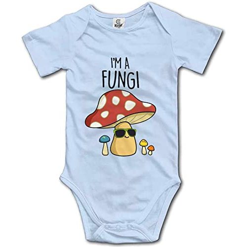 SiYooca I'm A Fungi Mushroom Cute Bodysuit Infant Rompers Unisex Baby Short Sleeve Onesie