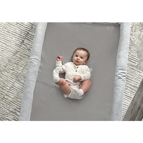 Newton Baby Fitted Sheets for Travel Crib & Play Yard Floor Pad (2-Pack) - Ultra-Breathable, Washable and Ultra-Soft, 100% Muslin Cotton, 34" x 48", Grey