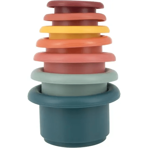 Nuby Soft Silicone Stacking Cups - 7-Piece Toddler Toy for Hand-Eye Coordination and Early Development - 12+ Months