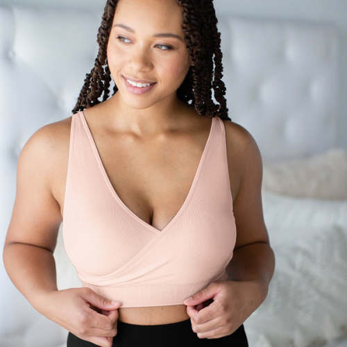 Sublime® Adjustable Crossover Nursing & Lounge Bra | Soft Pink