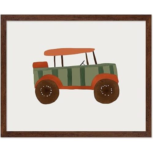 Safari Truck Print - 8x10 Brown Framed