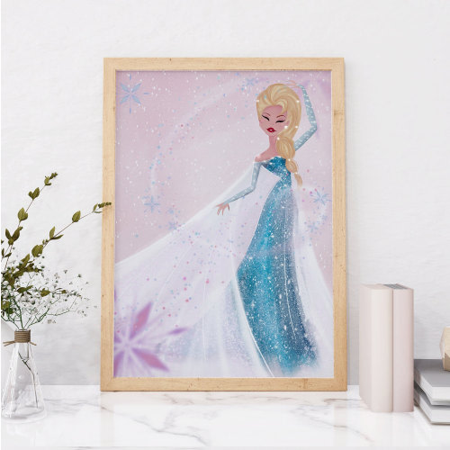 Queen Elsa Art Print~ Disney Princess Wall Art~ Disney princess Art~ Disney Princess Decor