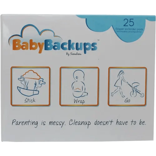 BabyBackups Diaper Extender Pads, Prevent Diaper Blowouts, 25 Pack