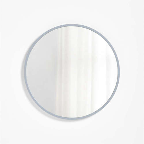 Finn Blue Wooden 31" Round Kids Wall Mirror