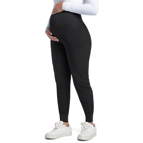 COZYFIT Maternity Scrub Pants - Pregnancy Jogger Pants for Women Workwear with Stretch Belly Panel, 4 Pockets