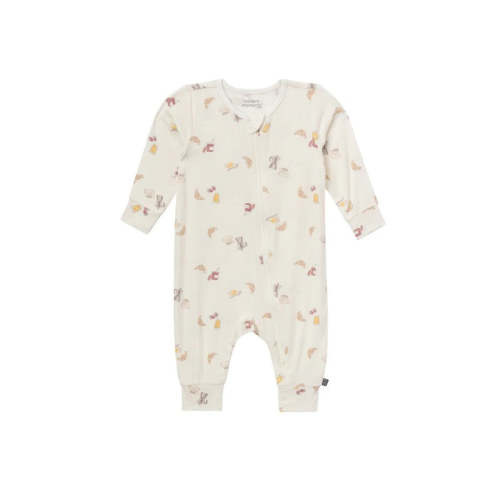 Newborn Gerber Baby Neutral Ivory French Breakfast Romper