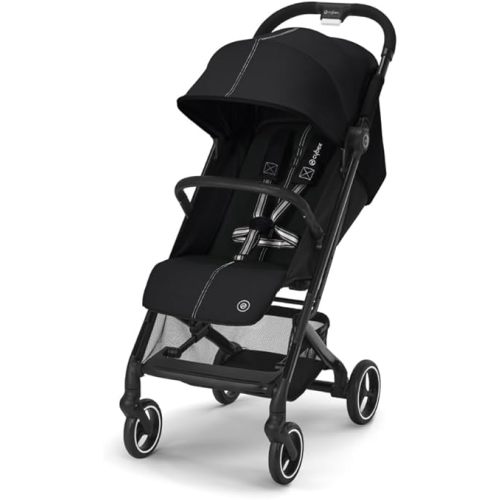 CYBEX Beezy 2 Compact and Lightweight Travel Stroller - Compatible with CYBEX Car Seats, Moon Black