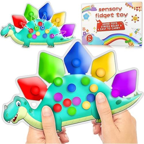 Dinosaur Color Sorting Sensory Toy Gift for Toddler Activities Toy Fine Motor Matching Game Road trip Travel Essential Toy Montessori Autism Fidgets for Classroom Stuffers for Kid 3 4 5 Year Old Boy