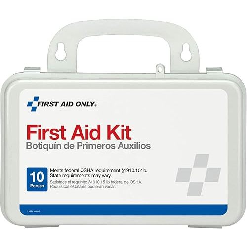 First Aid Only 6060 All-Purpose 10-Person Emergency First Aid Kit for Business, Worksite, Home, and Car, 57 Pieces