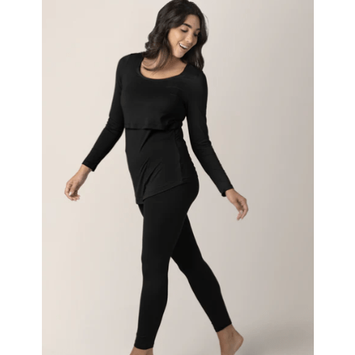 Jane Nursing Pajama Set | Black