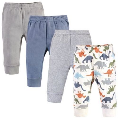 Touched by Nature Baby and Toddler Boy Organic Cotton Pants 4pk, Bold Dinosaurs, 6-9 Months