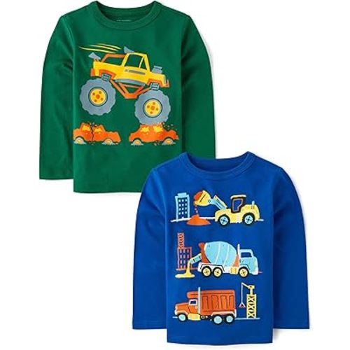 The Children's Place Baby Boys' Dino Long Sleeve Graphic T-Shirts