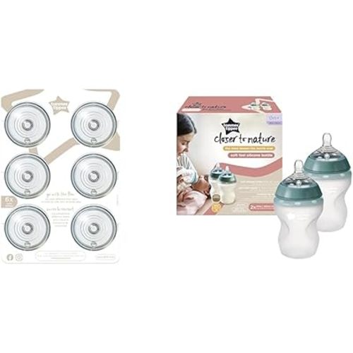 Tommee Tippee Closer to Nature Baby Bottle Nipples, Fast Flow & Closer to Nature Soft Feel Silicone Baby Bottles, Breast-Like Nipples, Anti Colic, Stain and Odor Resistant, 9oz, 2 Count