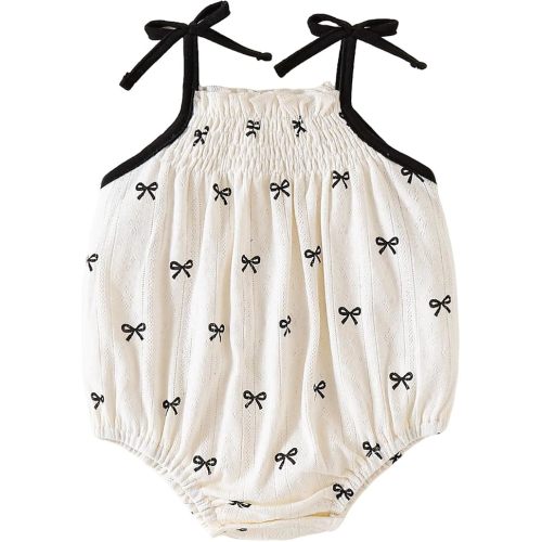 Baby Girl Bodysuit Cotton Spaghetti Strap Sleeveless Onsies Summer Infant Camisole Romper 0-24 Months
