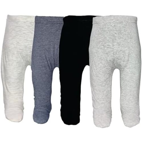 123 Bear Baby Soft Cotton Spandex Pants with Feet
