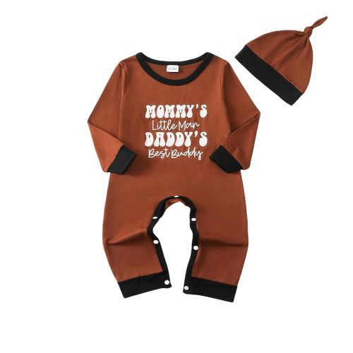 NZRVAWS Baby Boy Clothes Preemie Infant Boy Bear Outfits Jumpsuit Bodysuit Letter Print Romper
