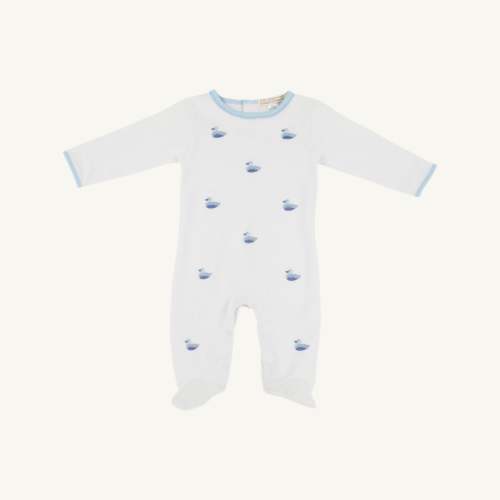 Rock Me Romper - Worth Avenue White & Duck Embroidery