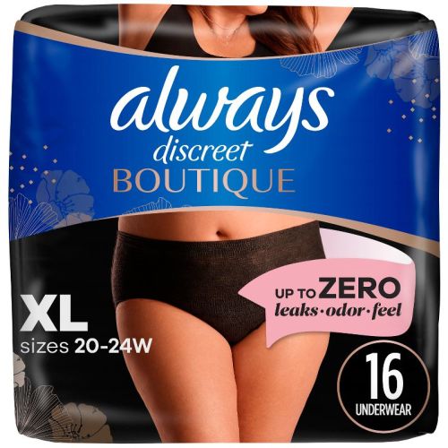 Always Discreet Boutique Black Maximum Underwear - XL - 16ct