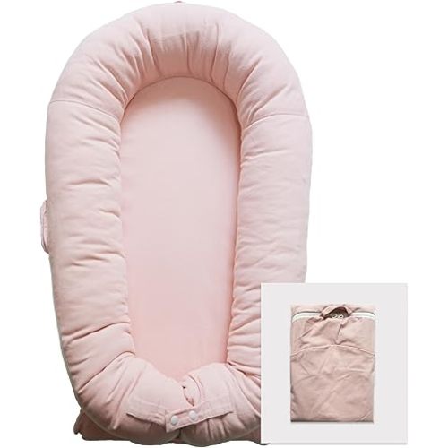 Deluxe Lounger Cover | 100% Cotton Baby Lounger Extra Cover for Dockatot Deluxe | Hypoallergenic Infant Baby Nest Replacement | Cover Only (Mistyrose)