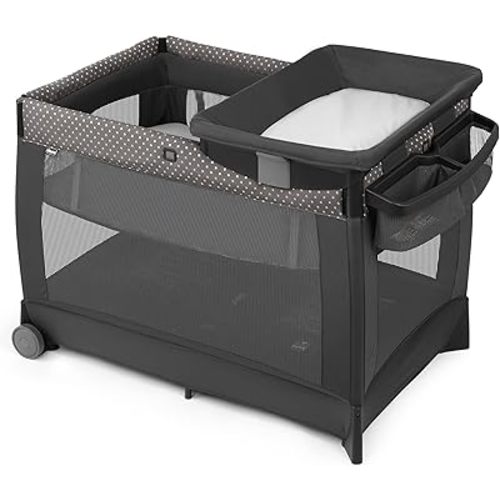 Chicco Lullaby® Portable Playard, Infant Bassinet and Changer, Toddler Playard, Portable Crib, Travel Friendly | Calla/Grey
