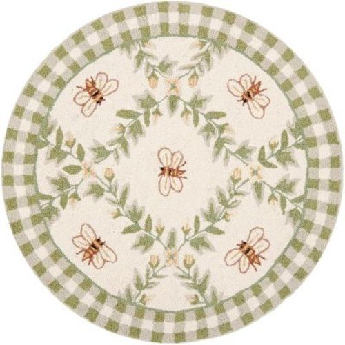Chelsea Hk55 Hand Hooked Accent Rug - Ivory/green - 3' Round - Safavieh.