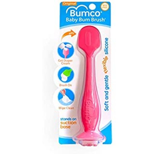 Bumco Diaper Cream Spatula + Mini Baby Bum Brush for Baby Butt Cream with Travel Case - Diaper Cream Applicator Set, Butt Spatula Baby Necessities, Diaper Cream Brush, Pink