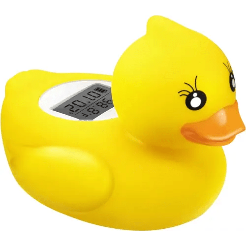 Baby Bath Tub Water Thermometer - (Upgraded Version) Digital Water Temperature Thermometer & Room Thermometer, Duck Floating Toy for Infant Toddler Bathtub Pool with Temperature Warning