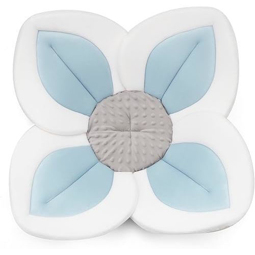 PandaEar Baby Lotus Bath Flower Pad for Infant Newborn| Soft Baby Flower Bath Petals for Sink Bathtub Essentials Shower Gift (Blue)