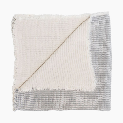 Crane Baby Shoreline Stripe Blanket - Gray