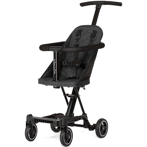 Dream On Me Coast Rider Travel Stroller, Lightweight & Compact Baby Stroller, Theme Park Approved, Book-Folding Design, Adjustable Handle, Soft-Ride Wheels, Converts to Rider & Scooter - Black