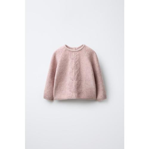 LEAF KNIT SWEATER - Light pink | ZARA United States