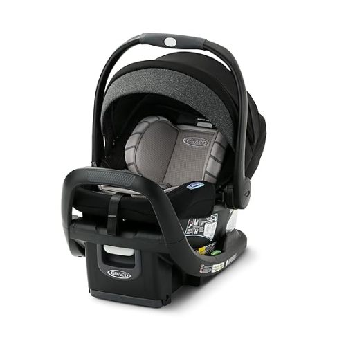 Graco® SnugRide SnugFit DLX Infant Car Seat, Baby Car Seat with Anti Rebound Bar for Extra Safety, SnugLock Easy Install Carseat, Baby Registry Must Have, Gift for New Parents, Maison