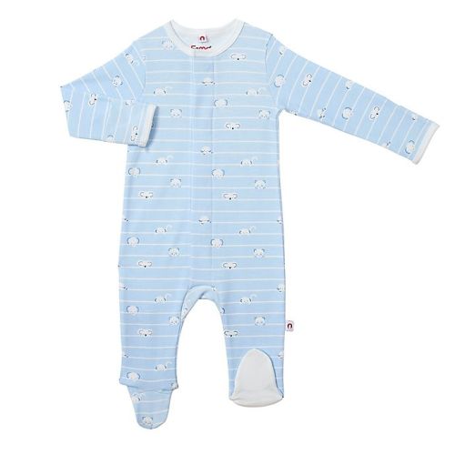 E=MC2  - 3 Months Peek-A-You Magnetic Footie in BlueE=MC2