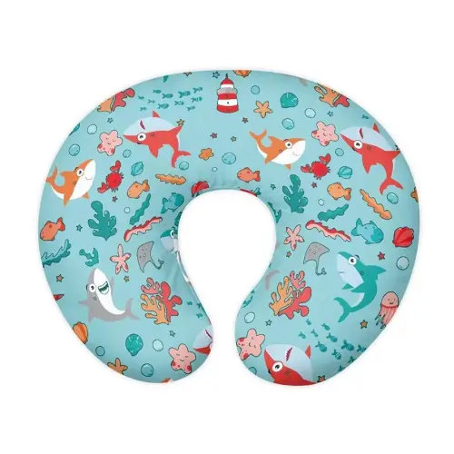 Funda de almohada de lactancia de animales marinos de tiburón se adapta a la almohada de apoyo original para lactancia materna y alimentación con biberón, funda de almohada para bebés niños