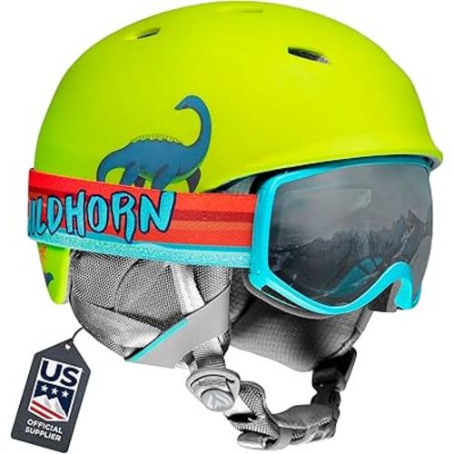 Wildhorn Spire Combo Pack Ski Helmet Kids- Snowboard Helmet with Goggles for Toddlers, Boys, & Girls - US Ski Team Official Supplier - Snowboarding Helmet for Kids