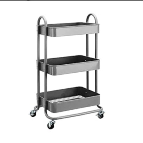Amazon.com: Amazon Basics 3-Tier Rolling Utility or Kitchen Cart, Lockable Wheels, Multifunctional Storage, Dusty Pink : Office Products
