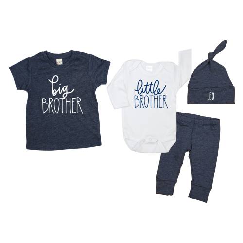 Big Brother Little Brother Matching Sibling Set. Little Brother Coming Home Outfit Baby Boy. Baby Shower Gift. Take Home. Personalized